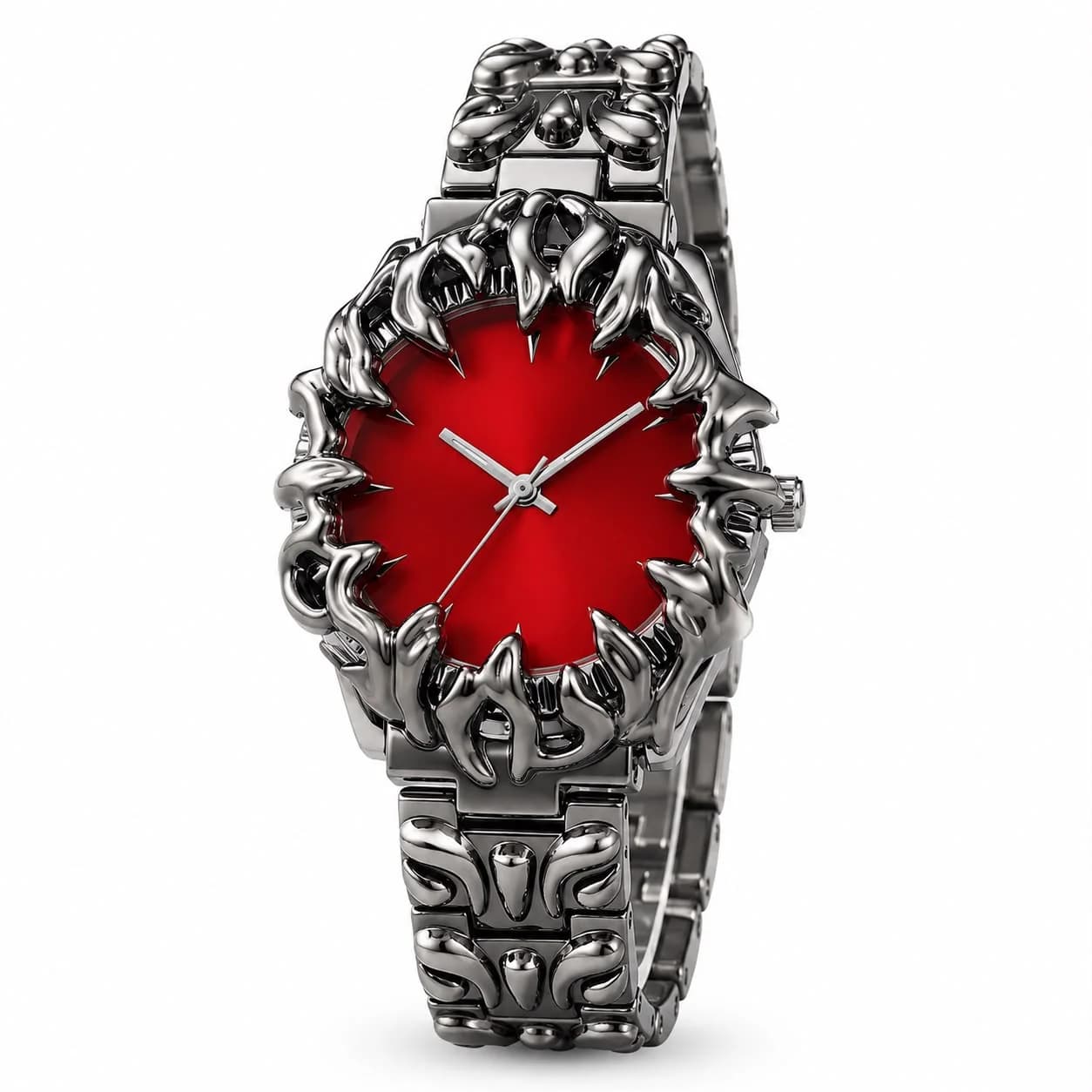 Y2K chrome watch —GREEN — Red